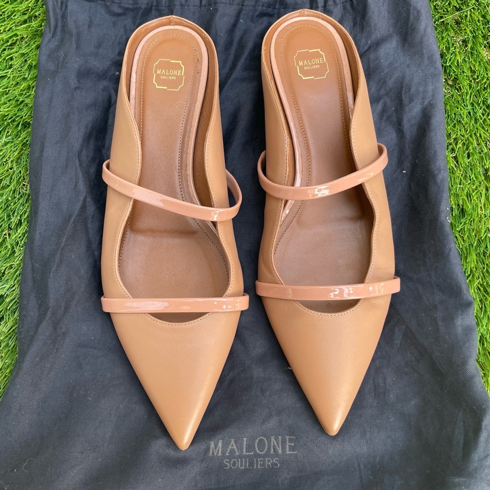 Maureen Flat Napa Leather Mules